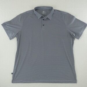 Mizzen + Main Striped Golf Polo Shirt Mens XL Classic Fit Blue White‎